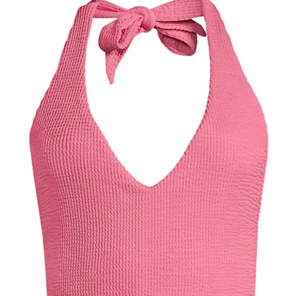 Veronica Beard Salis Halter One-Piece Swimsuit